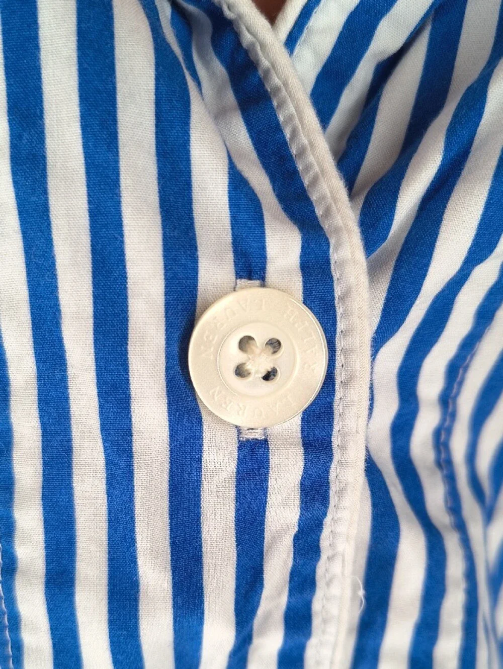 Lauren Ralph Lauren Blue and White Striped Pajama Set Size Large